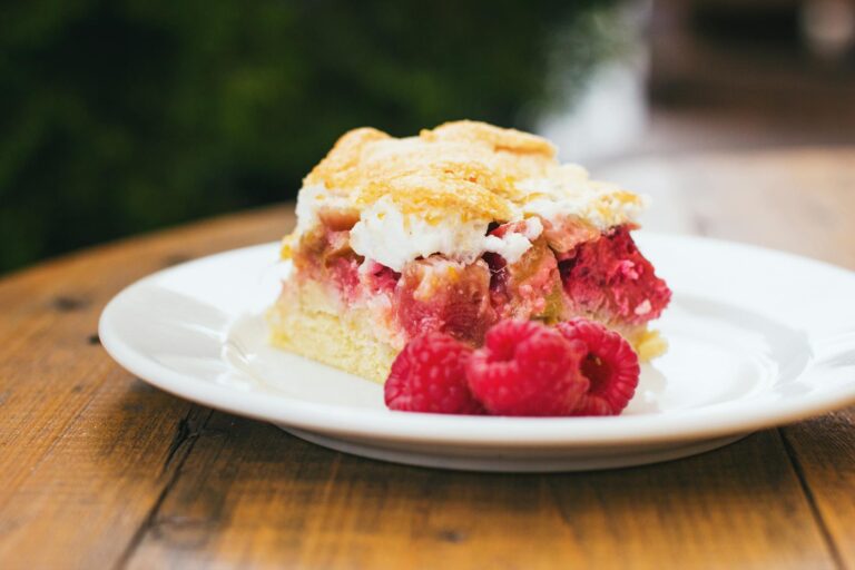 Low sugar homemade berry cake wooden table