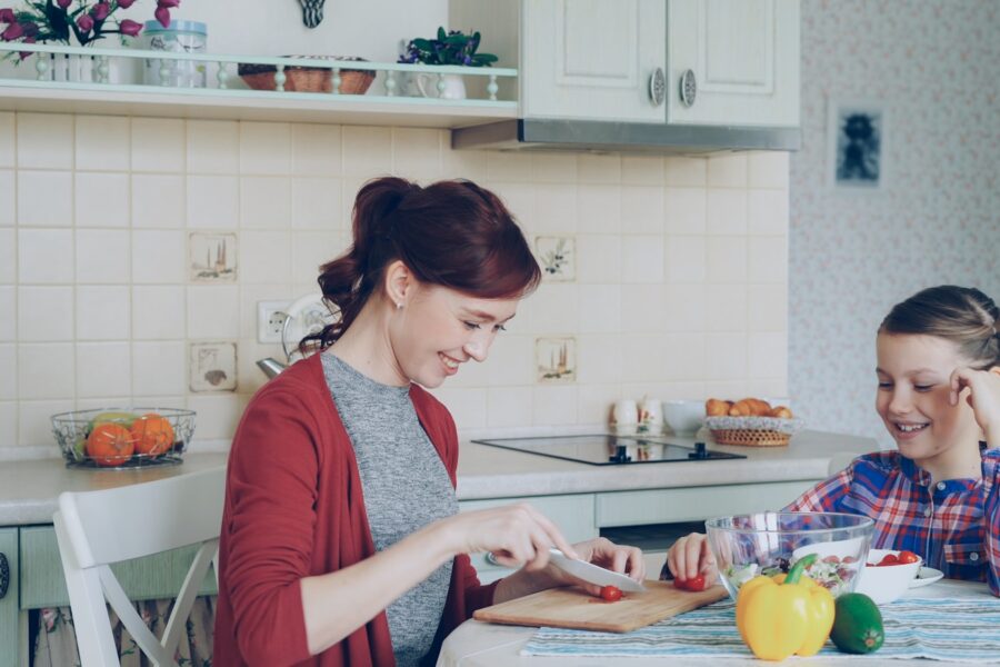 Family evening kitchen