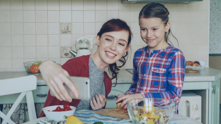 Family evening kitchen