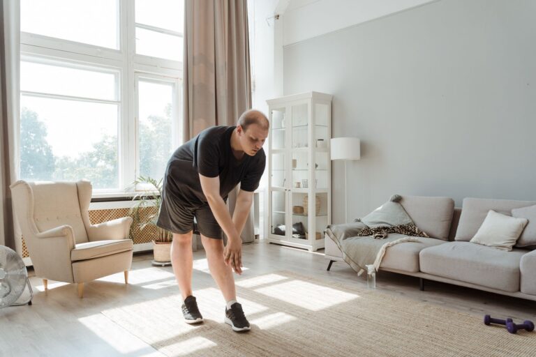 Man home workout