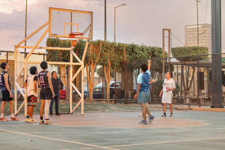 Outdoor basketball court