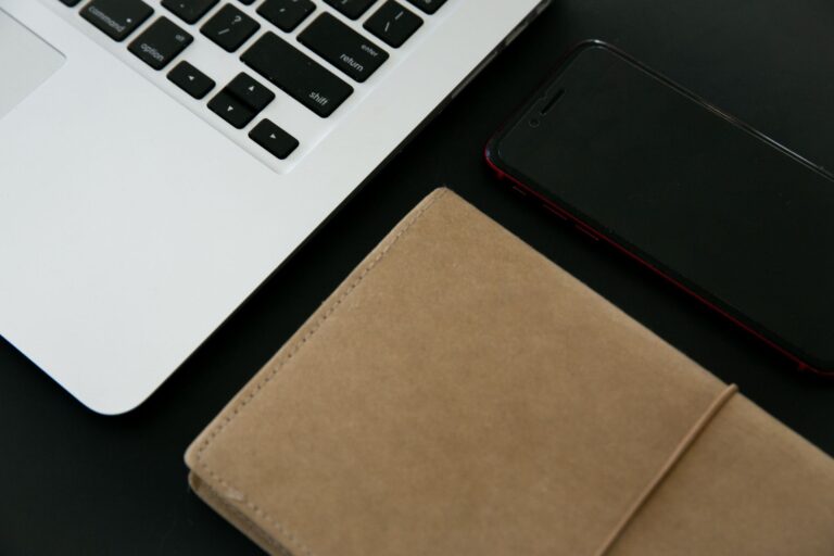 Minimalist workspace laptop