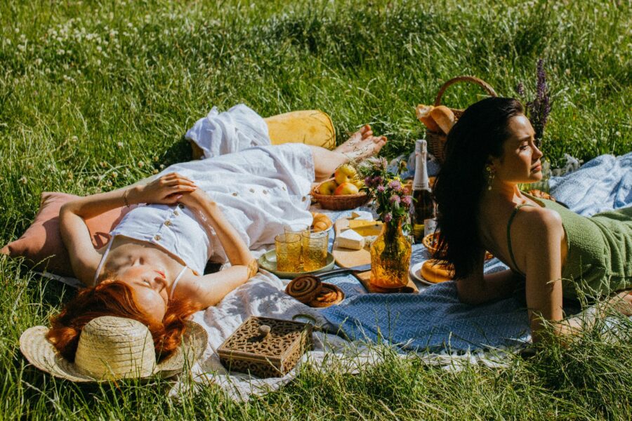 Backyard picnic blanket