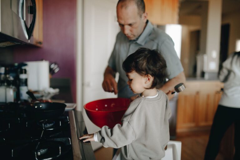 Family cooking together