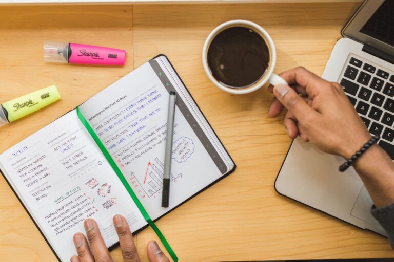 Person desk taking
