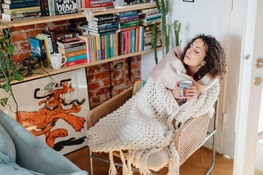 Woman drinking tea