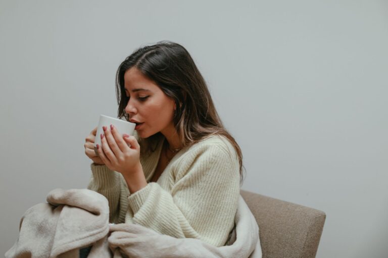 Woman drinking tea