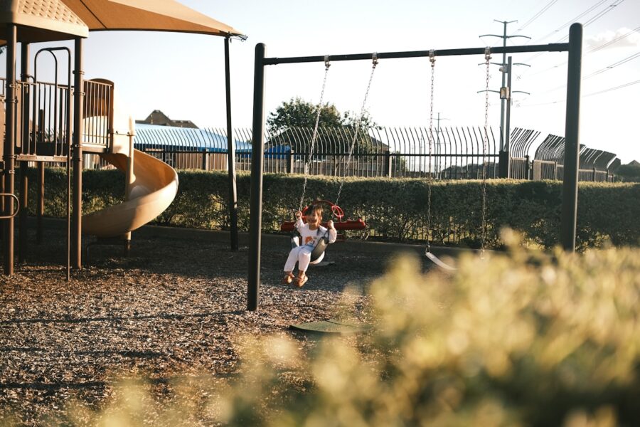 Two children laughing