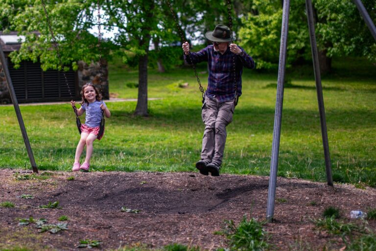 Two children laughing