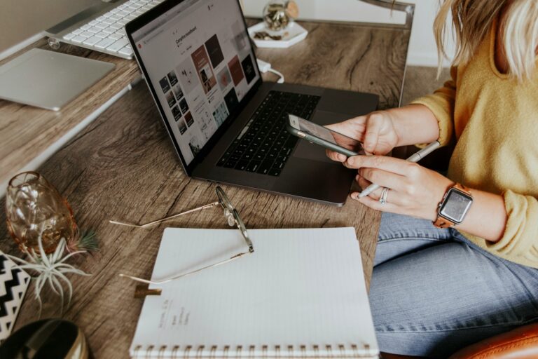Laptop desk bank statements subscription list