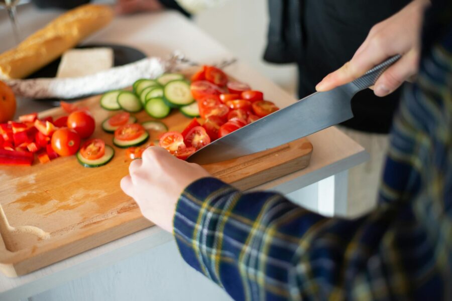 Person preparing balanced