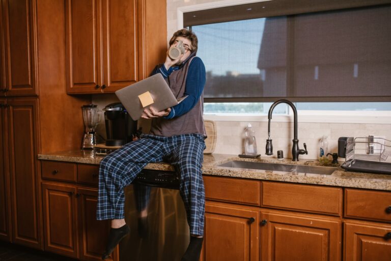 Morning routine person