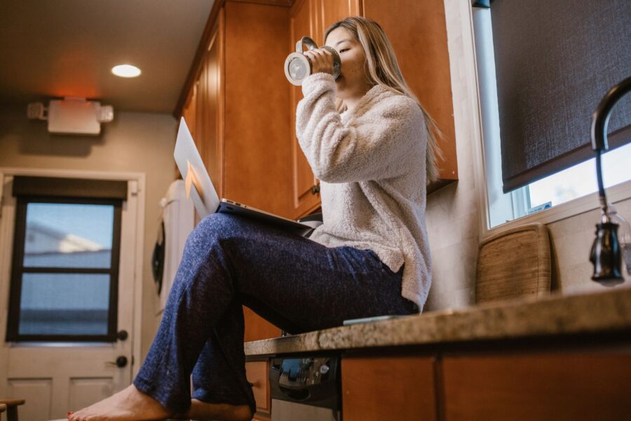 Morning routine person
