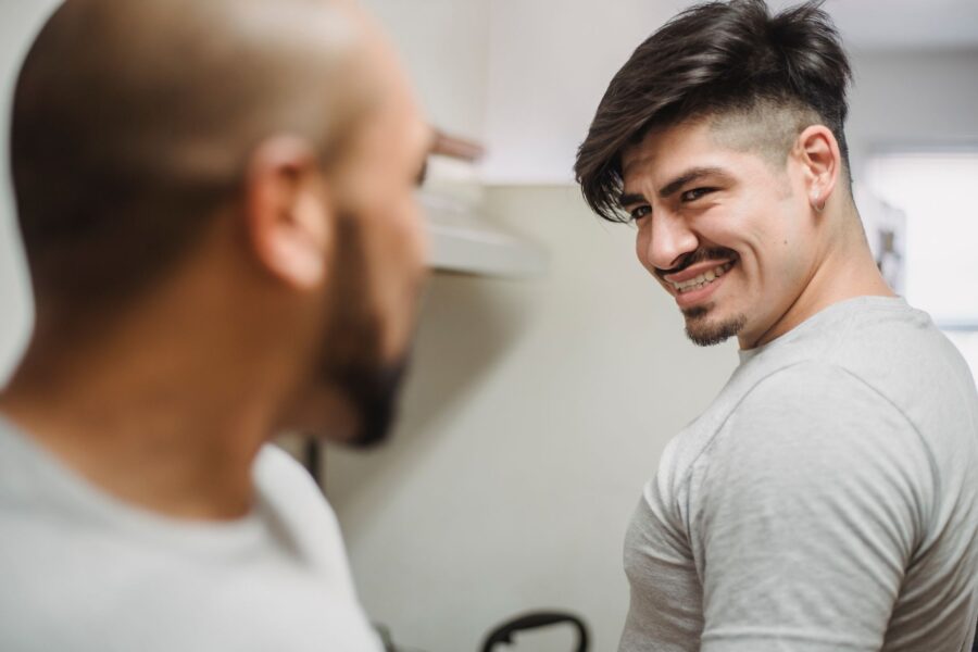 Two friends talking