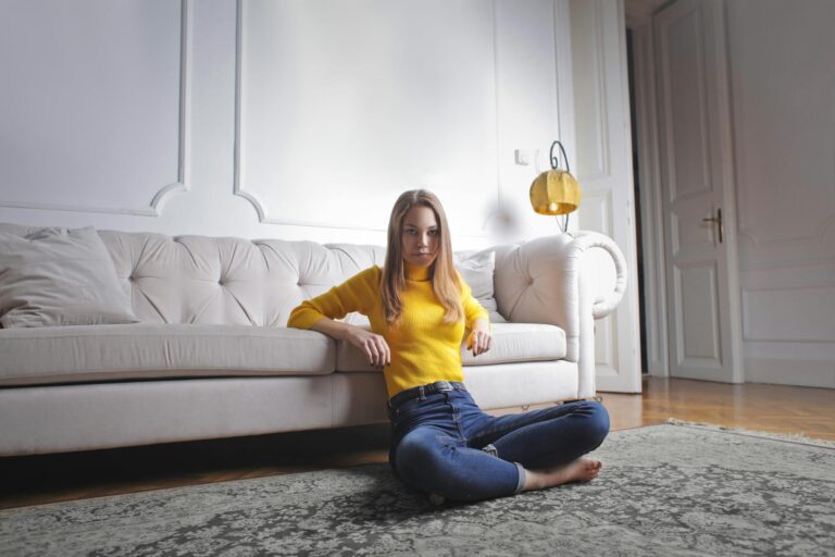 Woman relaxing alone