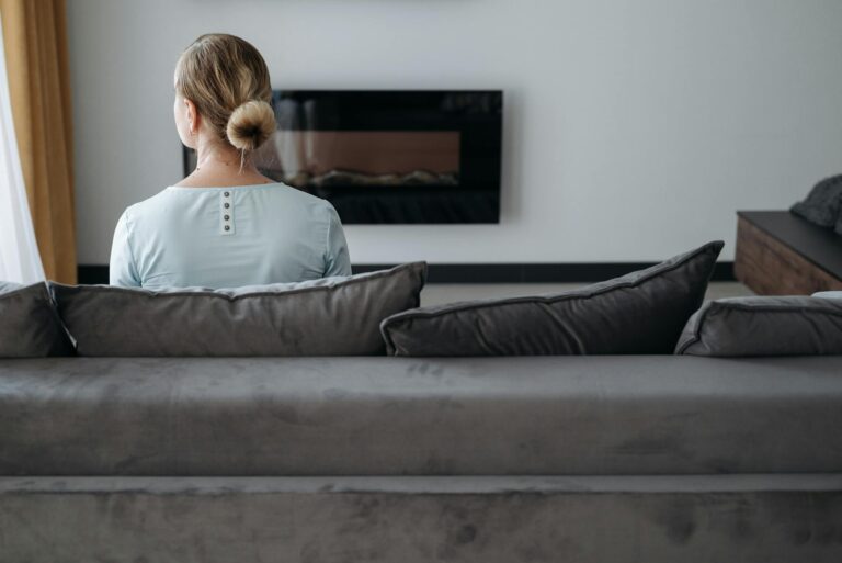 Woman relaxing alone