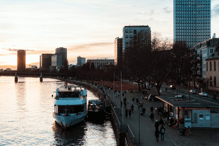 City skyline river