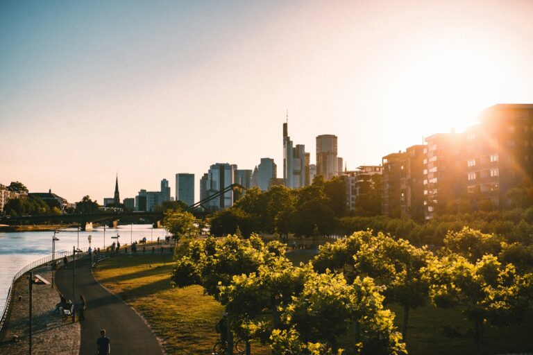 City skyline river