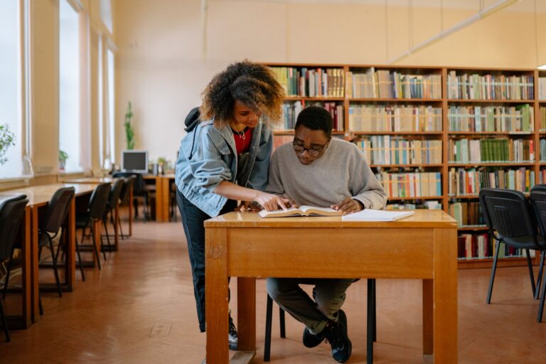 People reading books