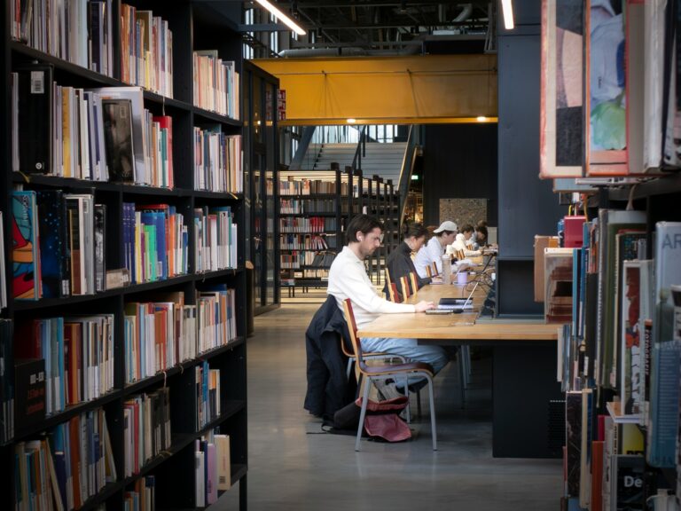 People reading books
