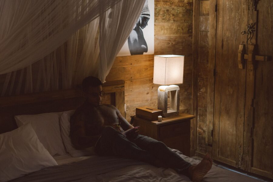 Person relaxing dim