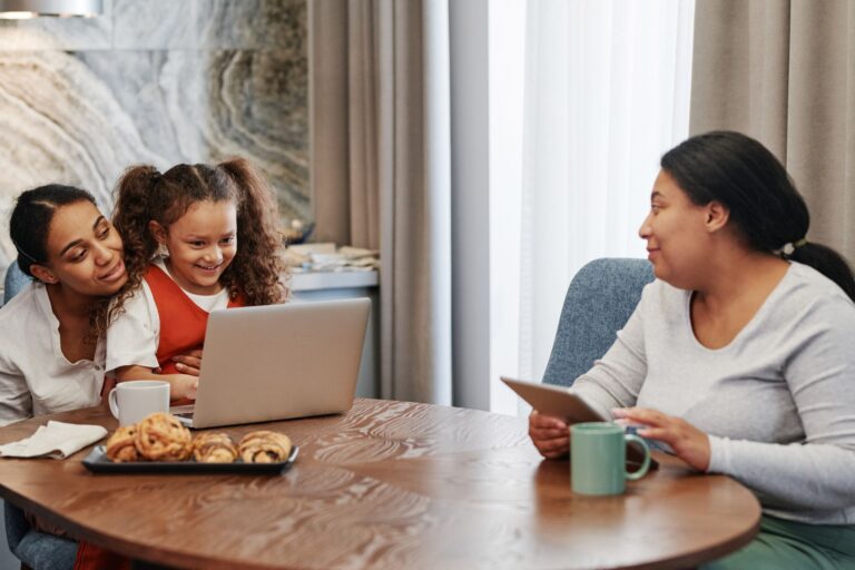 Kid using tablet