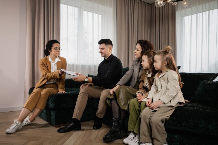 Family sitting living