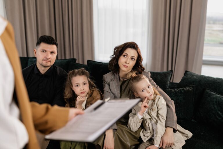 Family sitting living