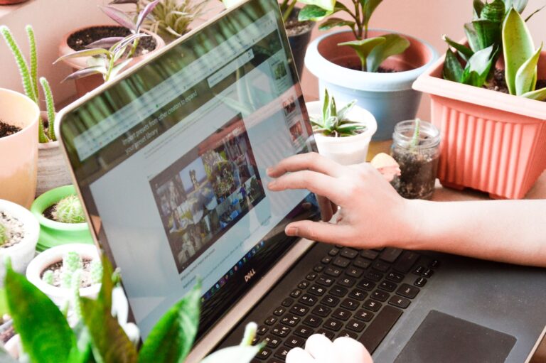 Woman using computer