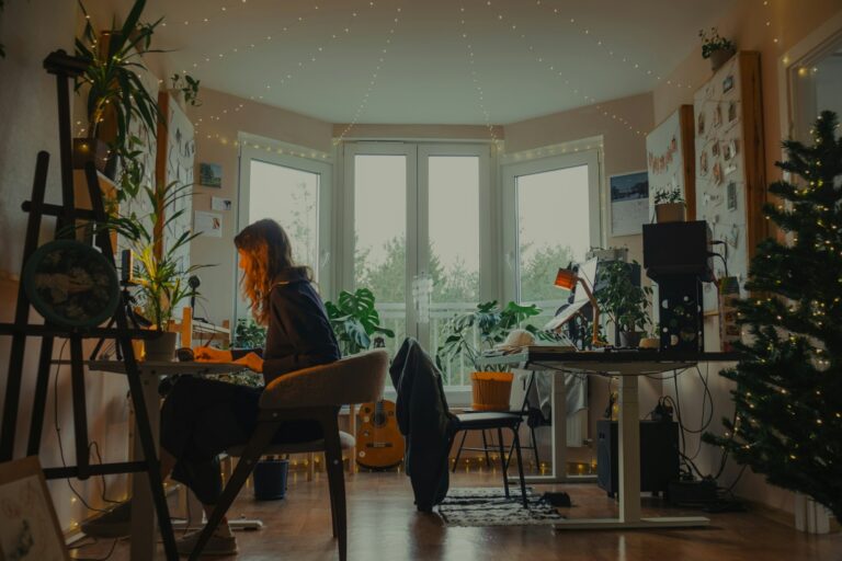 Woman using computer