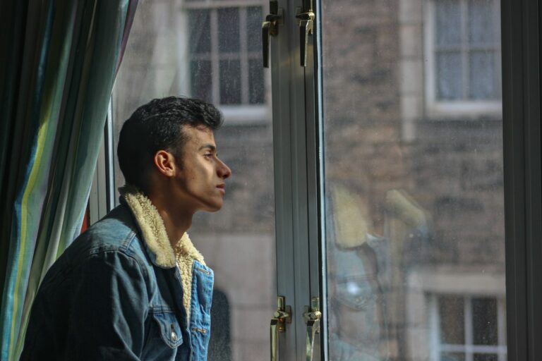 Person looking out