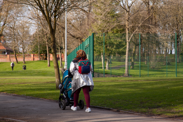 Family walking park