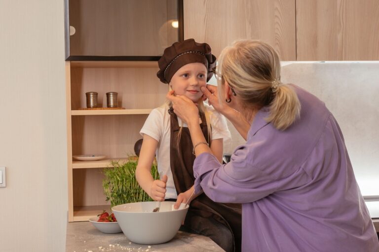 Grandmother grandchild cooking