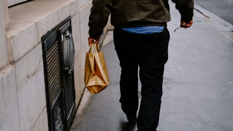 Person walking after