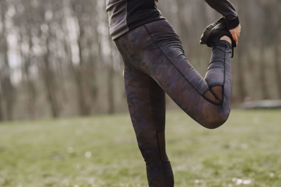 Runner stretching legs