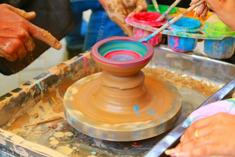 Children adults painting