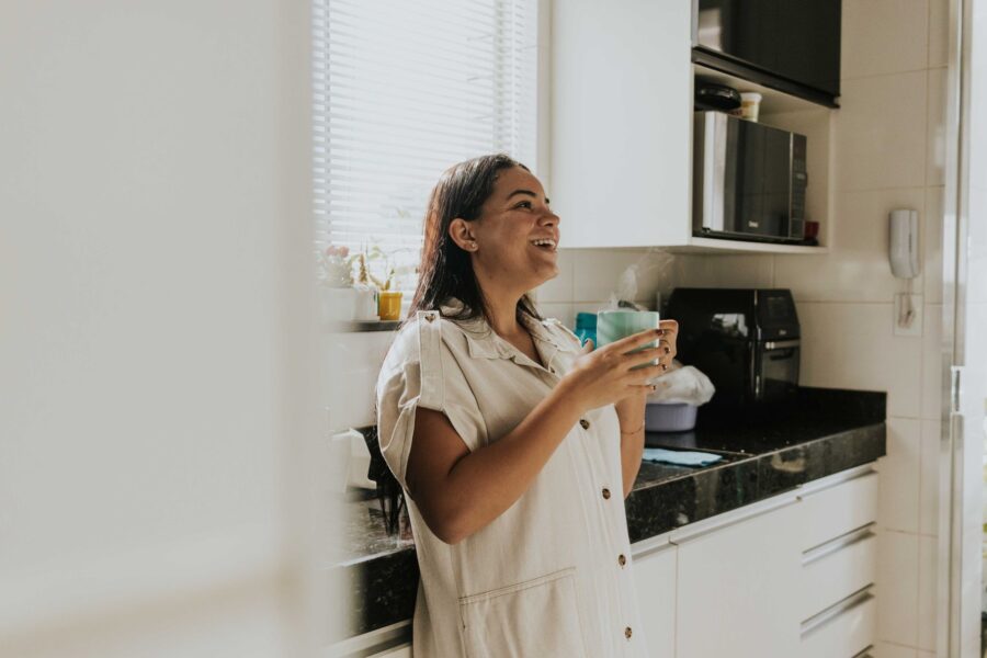 Woman morning routine