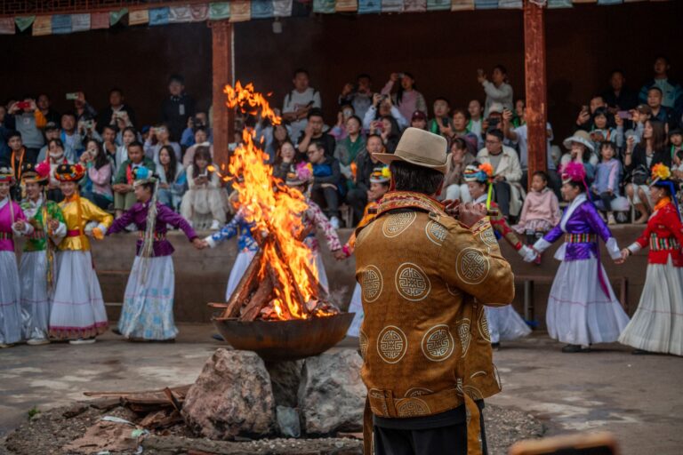 Traditional dancers village
