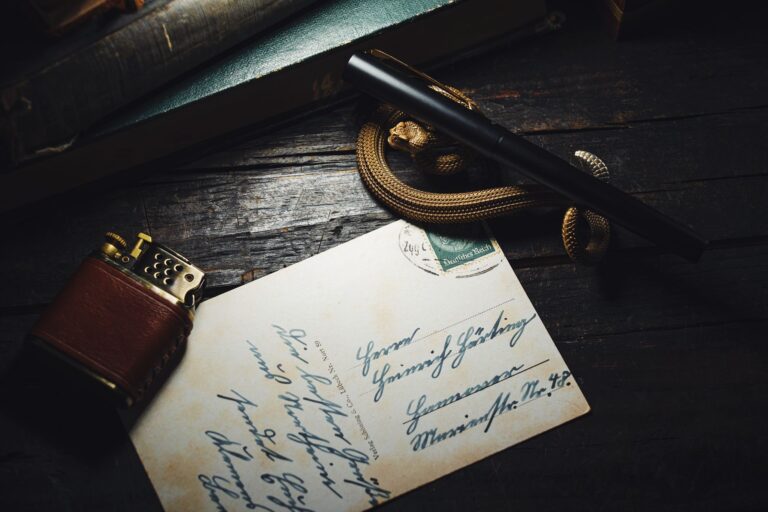 Handwritten letter table