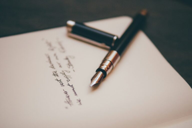 Handwritten letter table