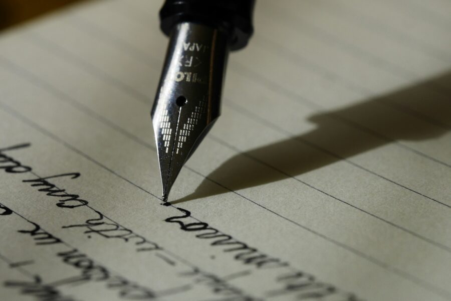 Handwritten letter table