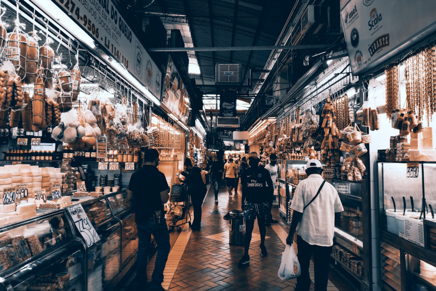 Bustling ethnic grocery