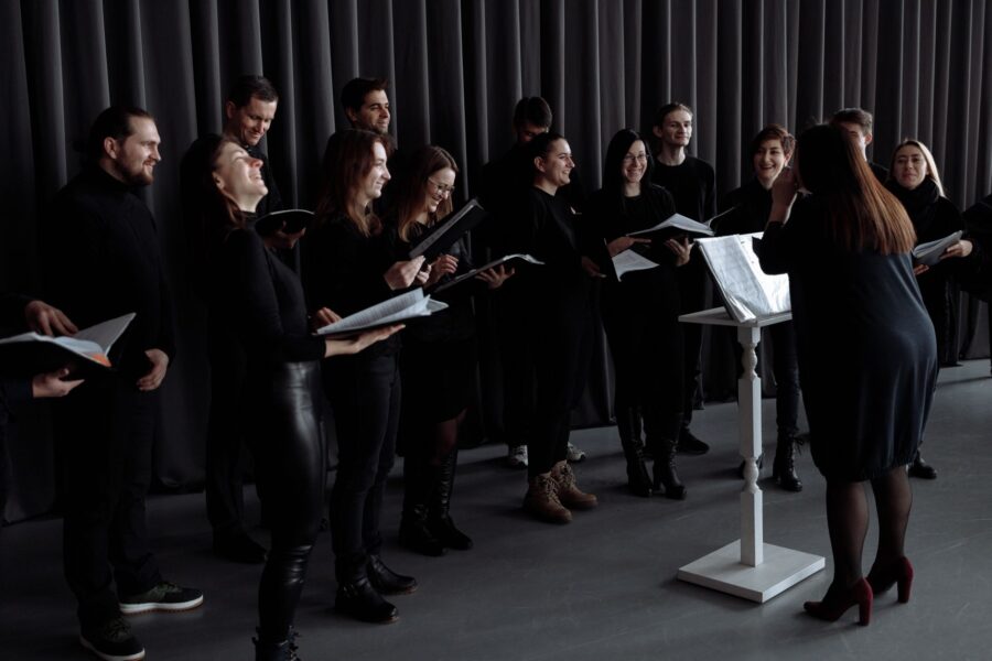 Community choir rehearsal