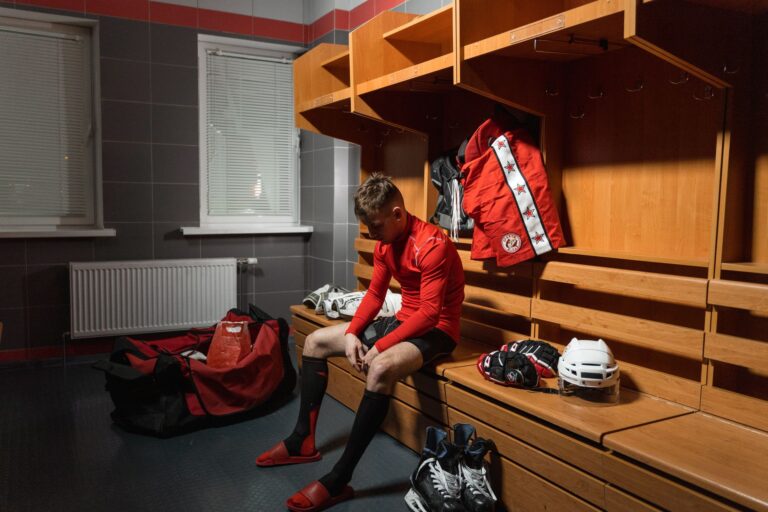 Locker room athlete