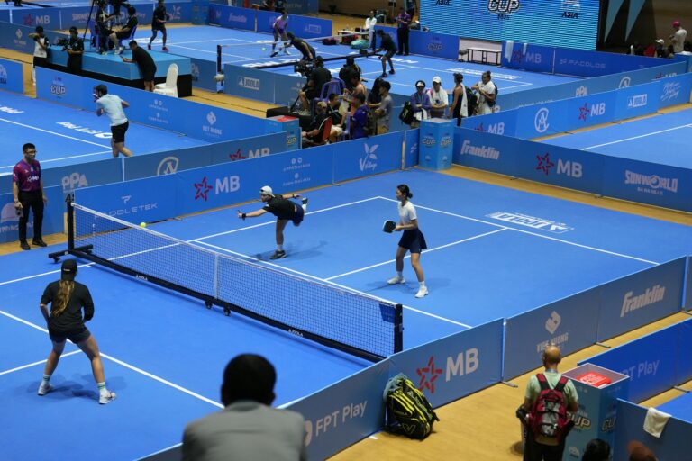Indoor badminton court