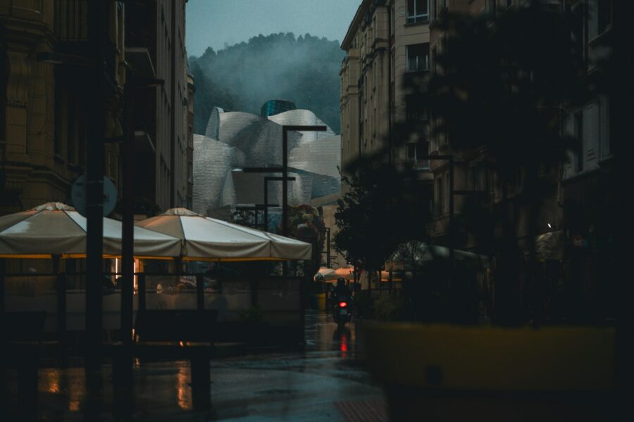 Rainy city street