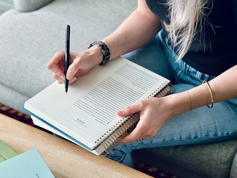 Woman writing planner
