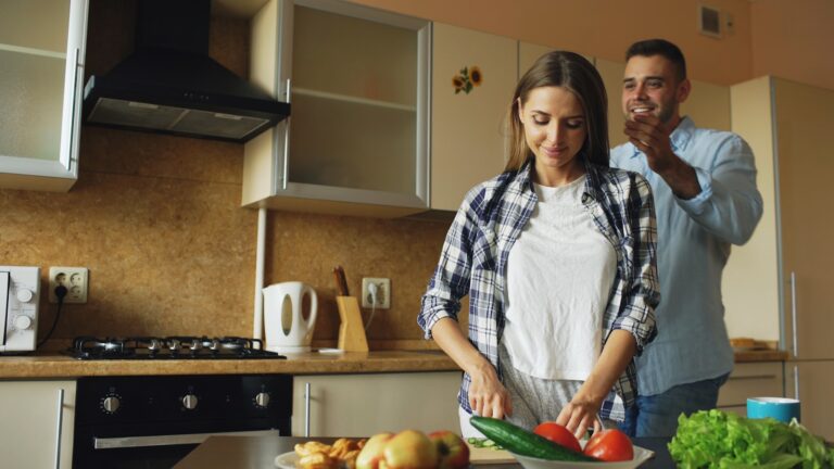Kitchen cooking together