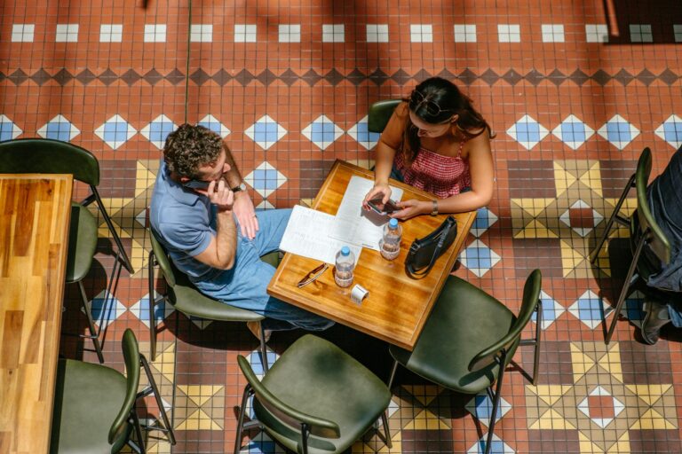 Young couple sitting