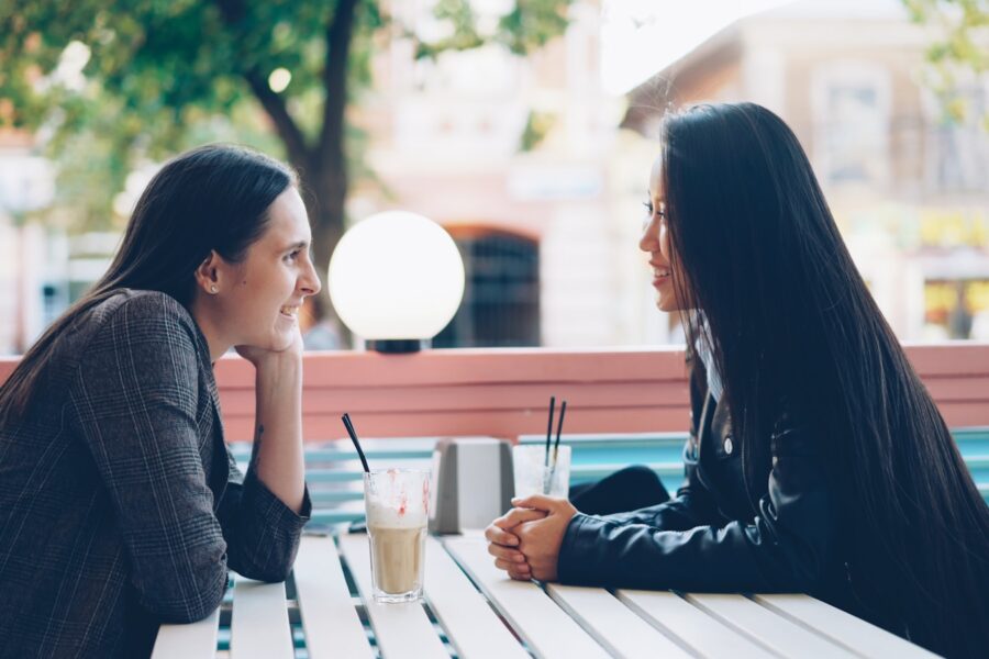 Young couple sitting